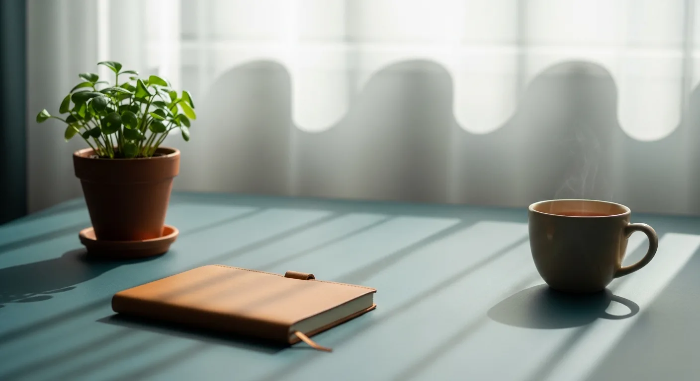 A calm desk representing a considered, evidence-led approach to anxiety treatment